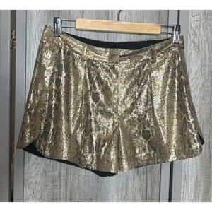 Robbi & Nikki Sequined Shorts Size 4 Snake Print Gold Party Cocktail Luxe